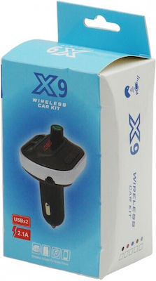 FM Transmitter Αυτοκινήτου X8 Wireless Car Kit με MicroSD / USB 2.1A