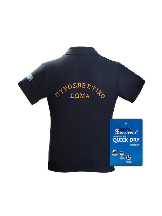 Survivors 00101 Tricou Pompieri Quick Dry Blue