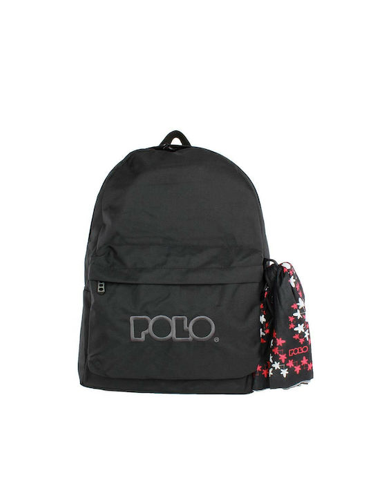 Polo Original Scarf School Bag Backpack Junior High-High School Black with Water Bottle Holder 20Liters 2023