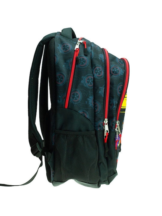Gim Hot Wheels Schulranzen Rucksack Grundschule Schwarz mit Flaschenhalter 27Liter