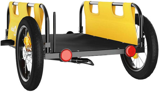 Vidaxl Yellow Oxford Fabric Iron Bicycle Trailer