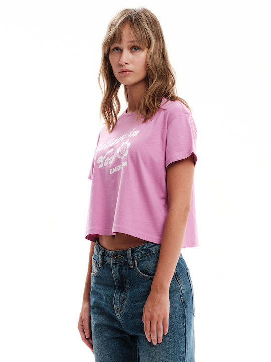 Emerson Damen Crop T-Shirt Lila