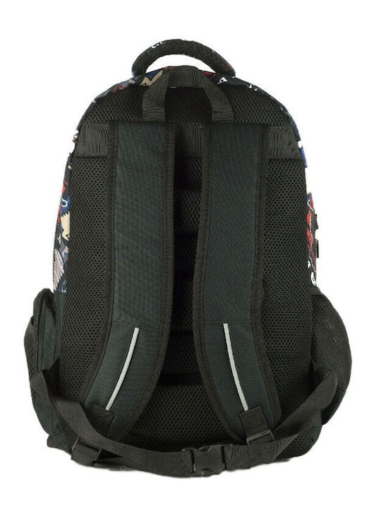 Back Me Up Dinosaur School Bag Backpack Elementary, Elementary Black with Water Bottle Holder 30Liters