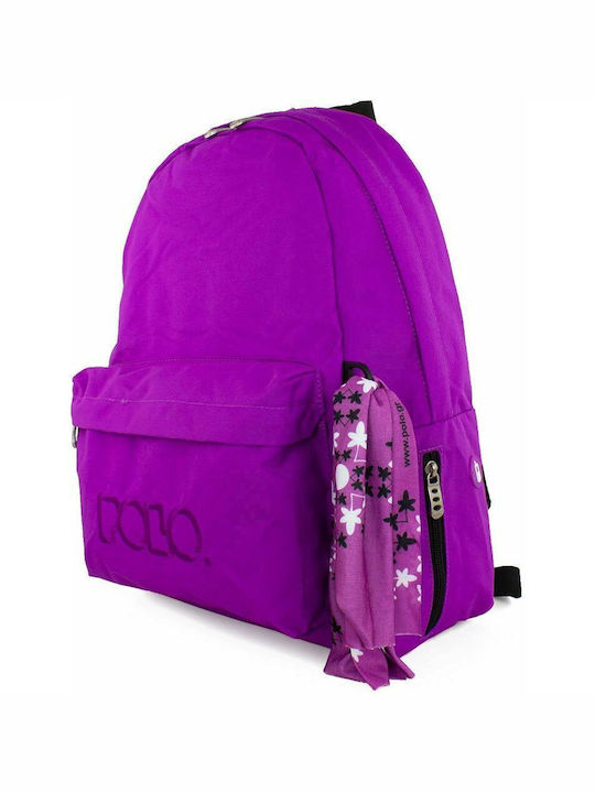 Polo Original Scarf Schulranzen Rucksack Junior High-High School Purple Dark mit Flaschenhalter 20Liter 2023