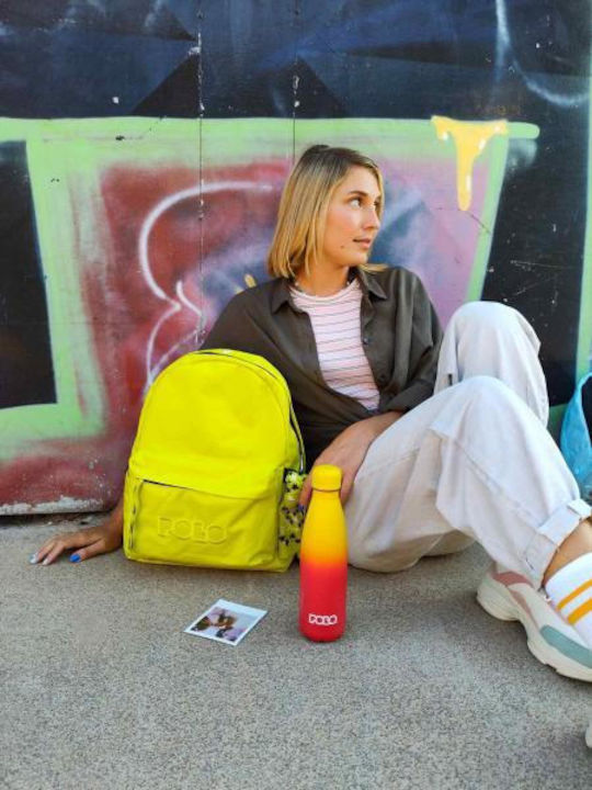 Polo Original Scarf School Bag Backpack Junior High-High School Yellow with Water Bottle Holder 20Liters 2022