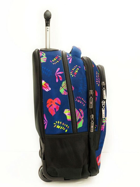 Maui & Sons School Bag Trolley Elementary, Elementary Blue with Water Bottle Holder