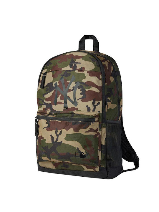 New Era New York Yankees School Backpack for Junior High-High School Khaki with Water Bottle Holder 22L