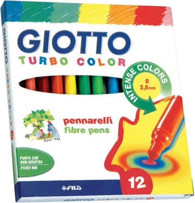 Giotto Turbo Color Blister Μαρκαδόροι Ζωγραφικής Λεπτοί σε 12 Χρώματα  000071400