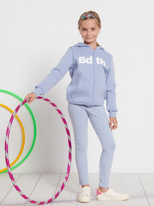 Athletic Kids Sweatshirt Cardigan Cotton with Hood Purple