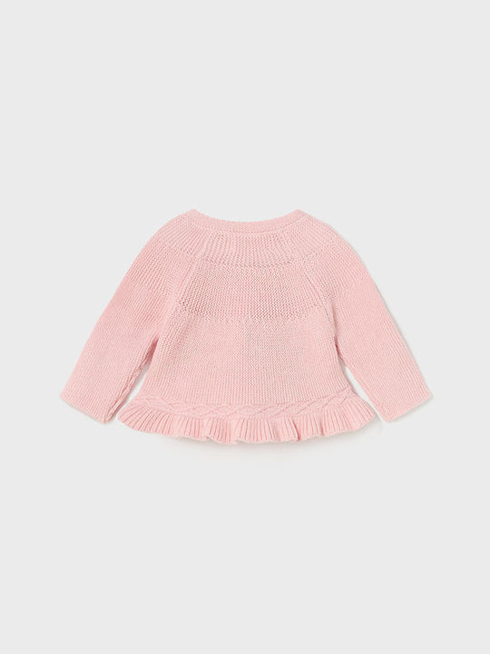 Mayoral Girls Knitted Cardigan with Zipper Pink