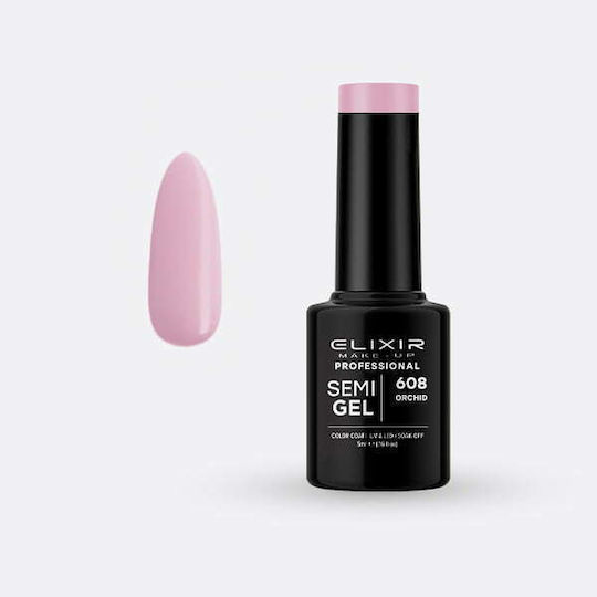 Elixir Semi Gel Ημιμόνιμο Βερνίκι Νυχιών 608 Orchid 5ml