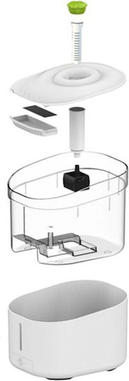 All For Paws Automatic Plastic Waterer / Fountain for Dog & Cat 3lt in White Color