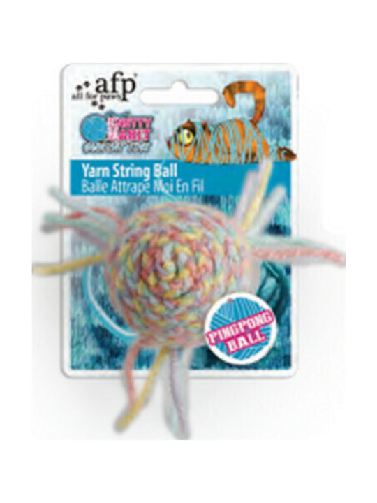 All For Paws Knotty Habit Yarn Играчка за котки Топка в цвят с катнип AF2901