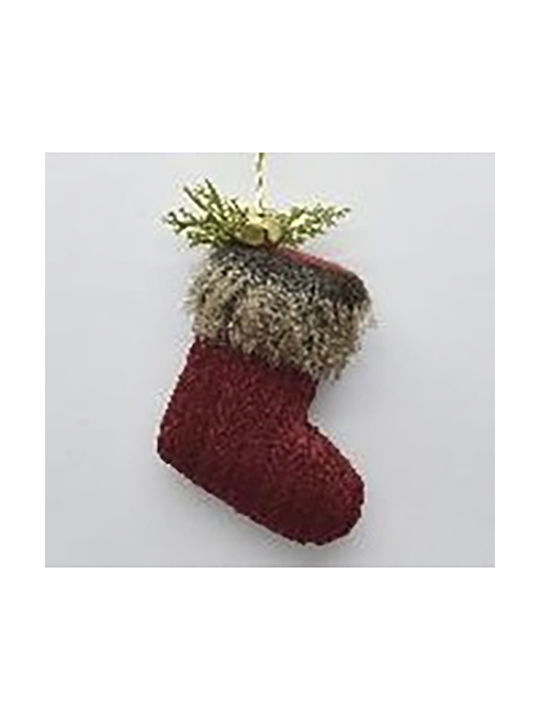 Iliadis Christmas Fabric Boot Ornament Red 13x11cm