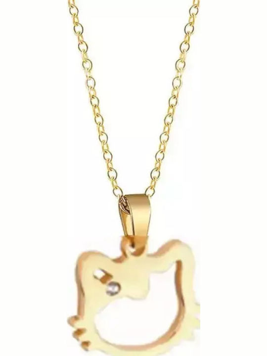 Set Colier Placat Cu Aur Cercei Fetite Studs Animale Din Otel