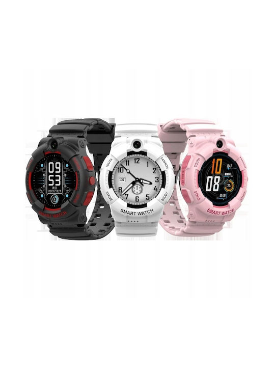 Abcros Kinder Smartwatch mit GPS und Kautschuk/Plastik Armband Schwarz