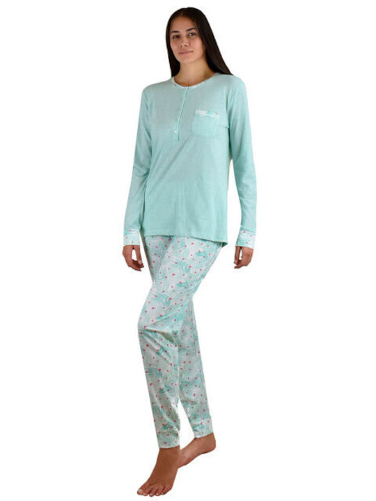 Il Granchio Winter Damen Pyjama-Set Grün