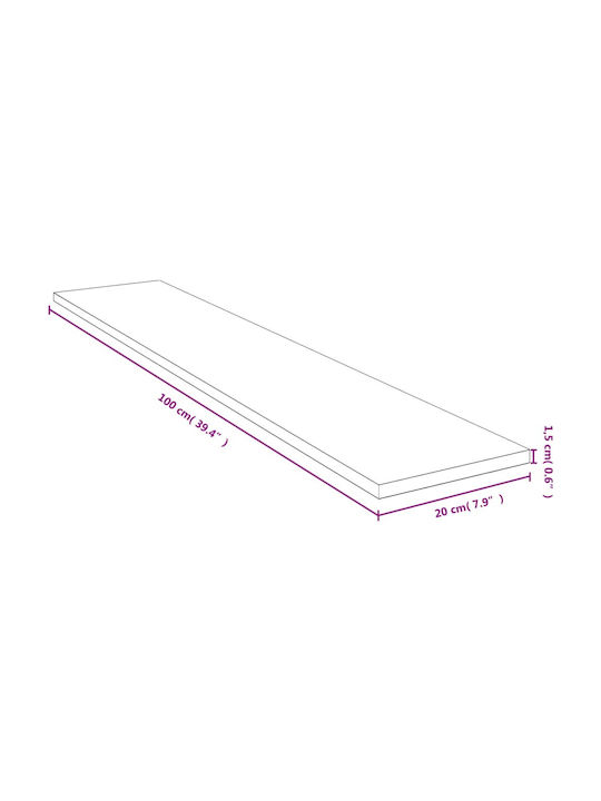 Ράφι Τοίχου Μπαμπού 100x20x1.5εκ.