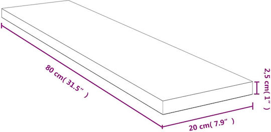 Raft Din Bambus 80x20x2.5cm