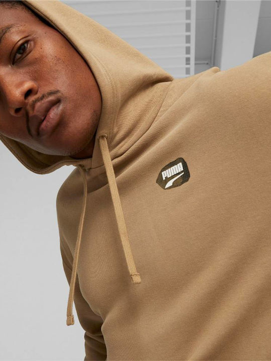 Downtown Graphic Суитшърт с Качулка Beige