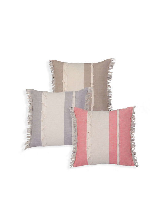 Nef-Nef Homeware Μαξιλάρι Καναπέ Tickler από 100% Βαμβάκι Coral 45x45εκ.
