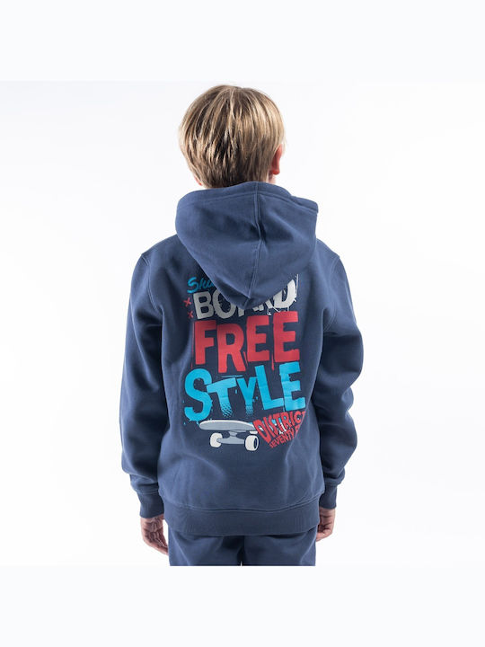 District75 Kids Fleece Sweatshirt with Hood Blue