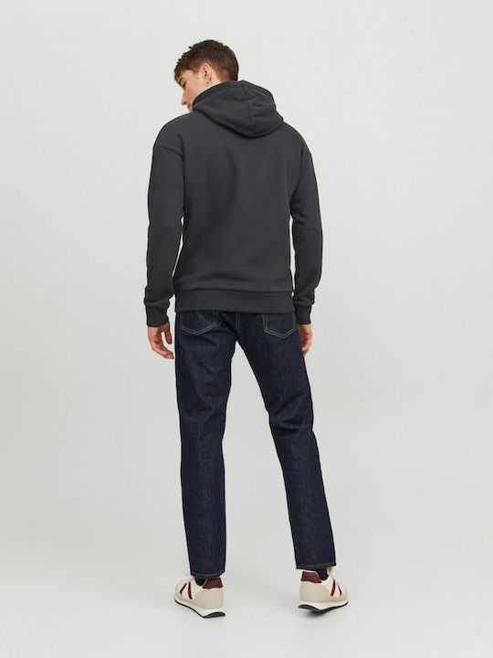 Jack & Jones Men's Sweatshirt with Hood and Pockets Black