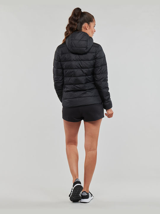 Adidas Women's Short Puffer Jacket for Spring or Autumn with Hood Black