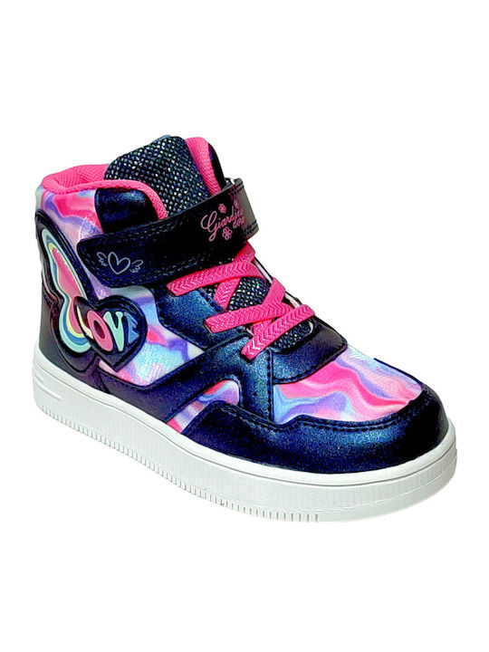 Παιδικά Sneakers High με Σκρατς Μπλε