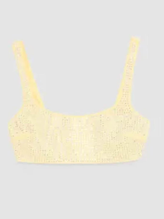 Γυναικείο Crop Top Αμάνικο Καλοκαιρινό Κίτρινο