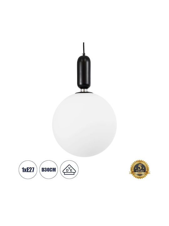 GloboStar Pendant Light Black Ball with Socket E27 30x48cm