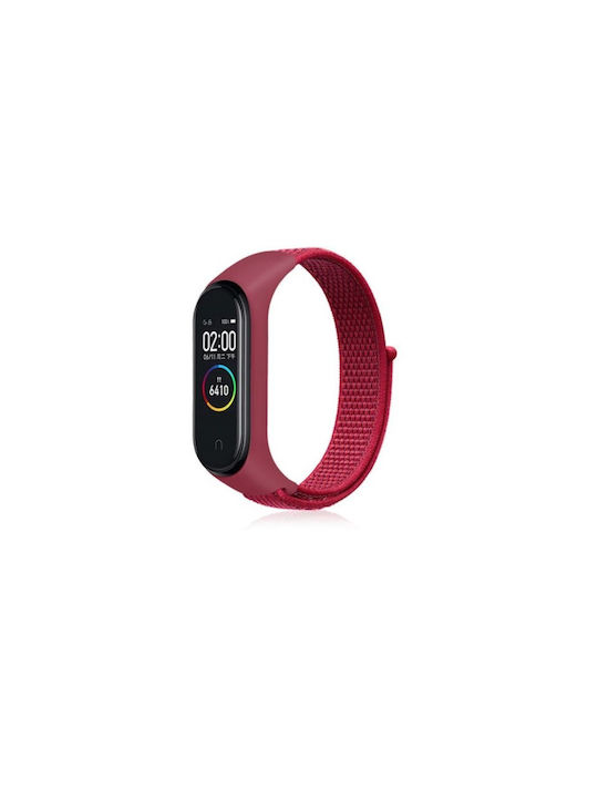 Woven Texture Strap Fabric Red (Mi Band 3/Mi Smart Band 4)