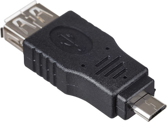 Akyga Конвертор micro USB мъжки към USB-A женски Черен 1бр AK-AD-08