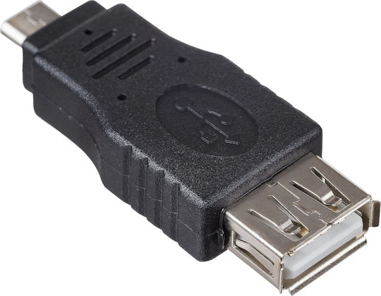 Akyga Конвертор micro USB мъжки към USB-A женски Черен 1бр AK-AD-08