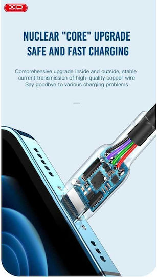 XO NB-208B USB 2.0 Cable USB-C male - USB-C 60W PD Πράσινο 1m 16.005.0248