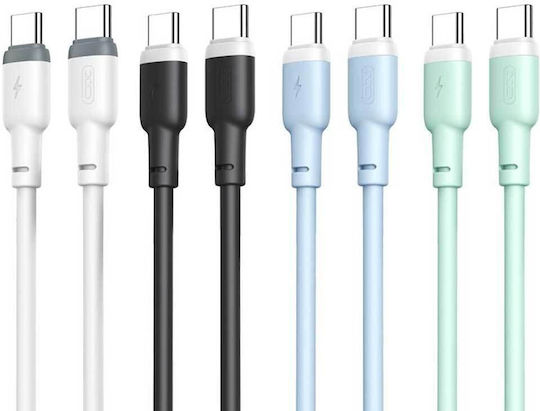 XO NB-208B USB 2.0 Cable USB-C male - USB-C 60W PD Πράσινο 1m 16.005.0248
