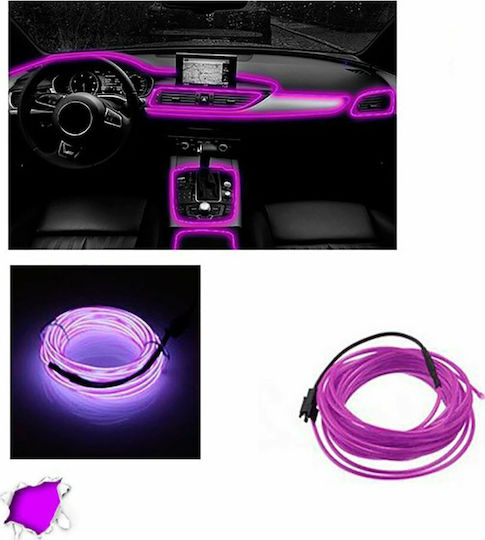 GloboStar Flexible illuminated cable Neon Purple Car LED Strip 12V Purple