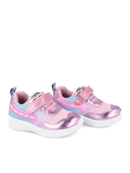 Παιδικά Sneakers με Σκρατς & Φωτάκια Ροζ