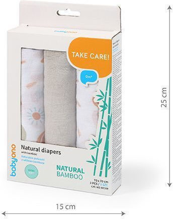 Babyono Pânze de Înfășat din Muselină Gri 70x70εκ. 3buc