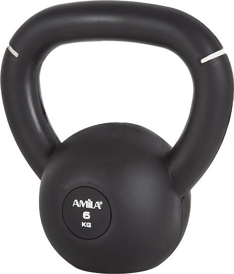 AMILA Kettlebell aus Gummi 12kg Schwarz