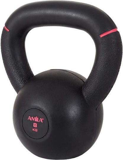 AMILA Kettlebell aus Gummi 12kg Schwarz
