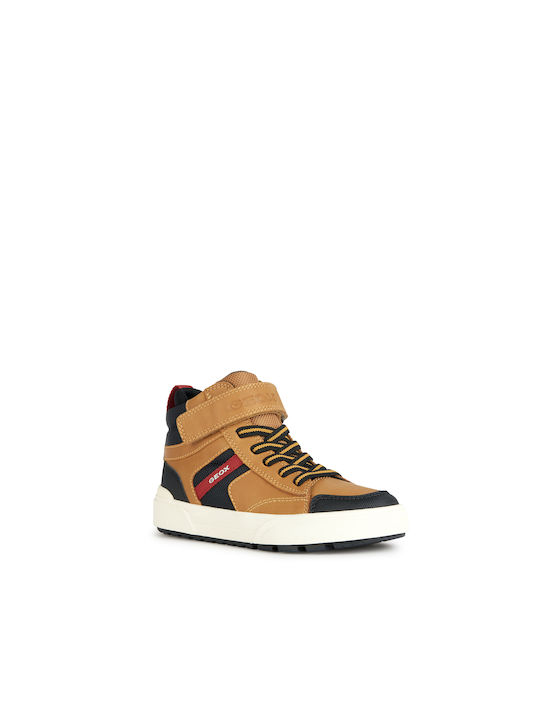 Geox Kids Sneakers High with Scratch Tabac Brown