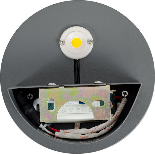 GloboStar Redondo Επιτοίχια Εξωτερική Πλαφονιέρα LED IP65 10W με Θερμό Λευκό Φως Διπλής Δέσμης