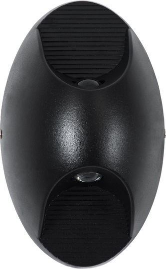 GloboStar Jeremy Επιτοίχια Εξωτερική Πλαφονιέρα LED IP65 10W με Θερμό Λευκό Φως Διπλής Δέσμης 16x10x7εκ.