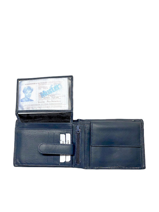 Leather Men's Wallet Classic Blue