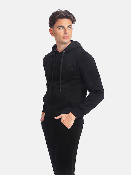 Paco & Co Men's Sweatshirt with Hood and Pockets Black