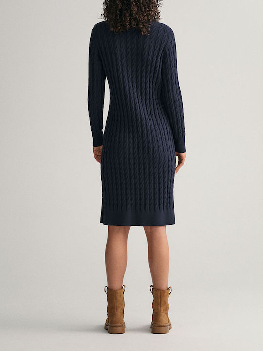 Gant Summer Midi Dress Navy Blue