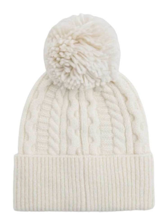 Pepe Jeans Pom Pom Beanie Frauen Beanie Gestrickt in Weiß Farbe