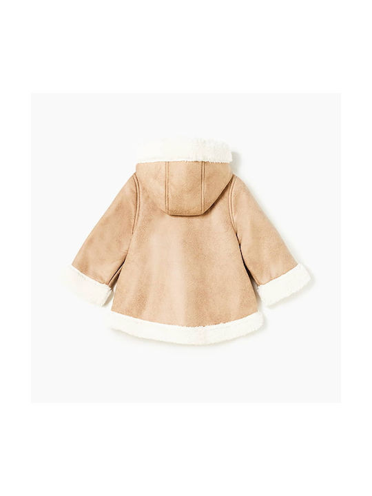 Mayoral Girls Coat Beige Double Sided with Ηood