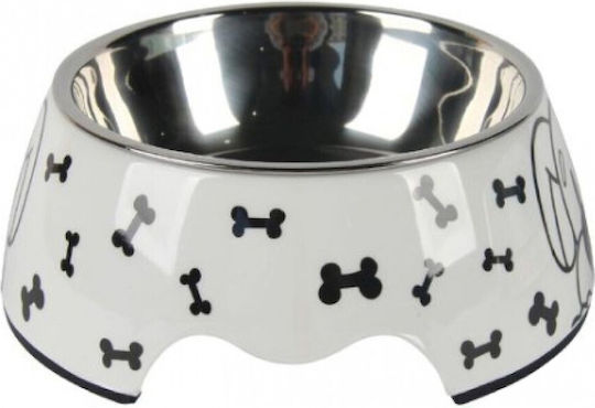 Nunbell Pet Ανοξείδωτο Μπολ Φαγητού & Νερού για Σκύλο & Γάτα 26.5cm σε Λευκό Χρώμα